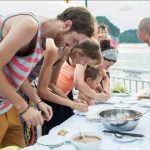 Cooking demonstration in Halong Bay