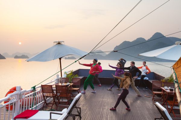 Morning Tai Chi in Halong Bay