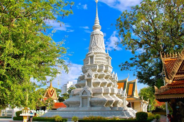 the well-known silver pagoda in phnom penh
