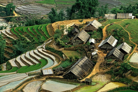 Panoramic view of Lao Chai Village