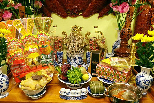 worshipping gods of kitchen tet holiday vietnam lunar new year