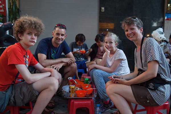 hanoi food tour with family - vietnam family tour