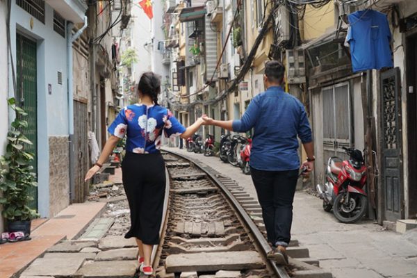 hanoi train street 13 day vietnam honeymoon package