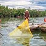 interesting vietnamese basket boat in hoi an