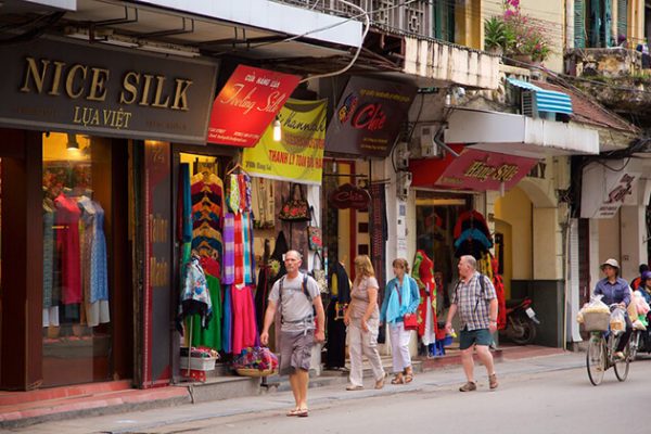 shopping at hanoi old quater with your family