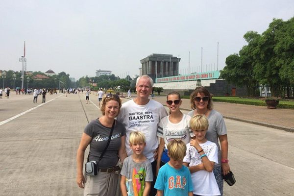 hanoi family trip at ho chi minh mausoleum