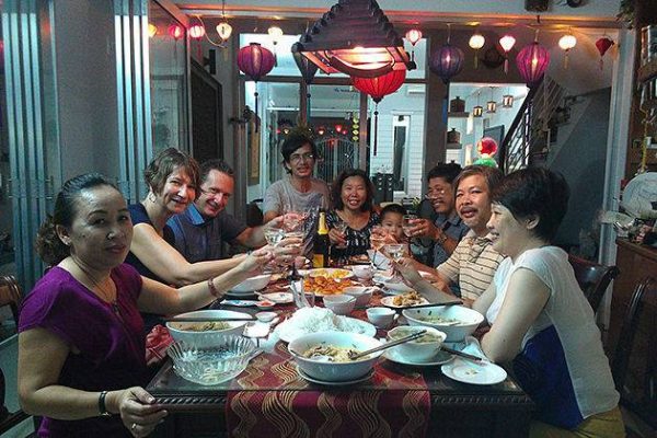 dinner with locals in hanoi Vietnam family tours
