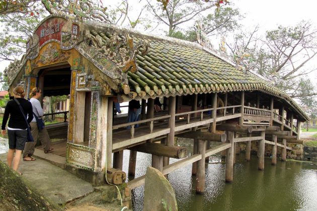 thanh toan bridge in thanh toan village in hue