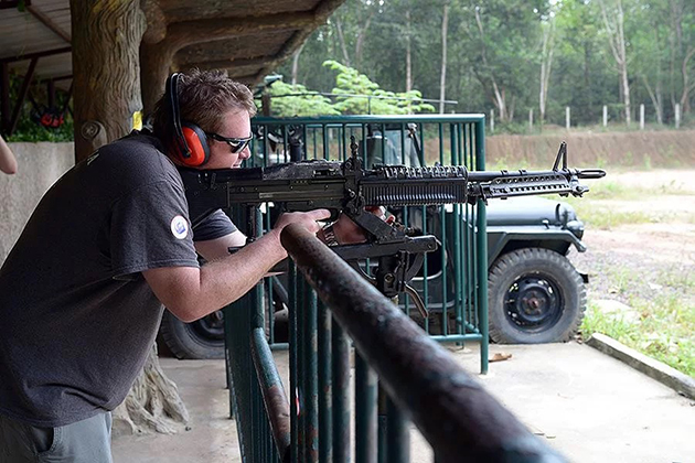 Shooting at cu chi tunnels