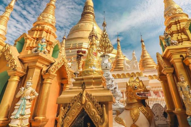 Shwedagon Pagoda in yangon myanmar