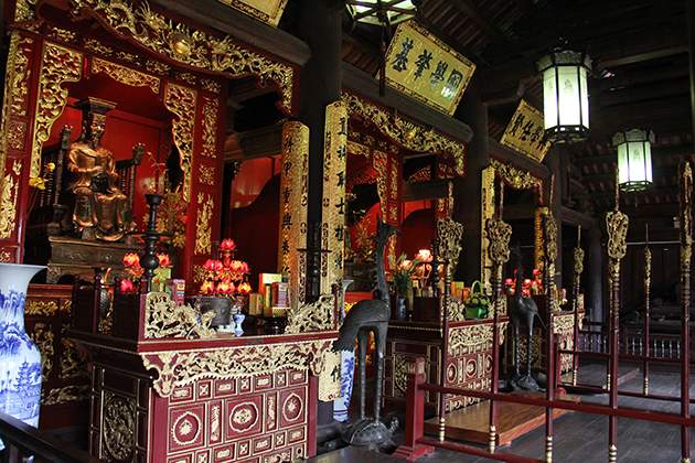 inside temple of literature in hanoi