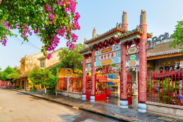 temple gate in hoi an ancient town