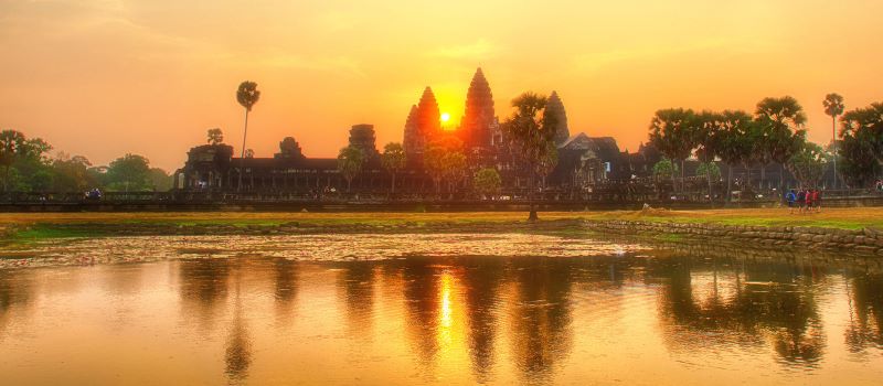angkor wat at the sunset