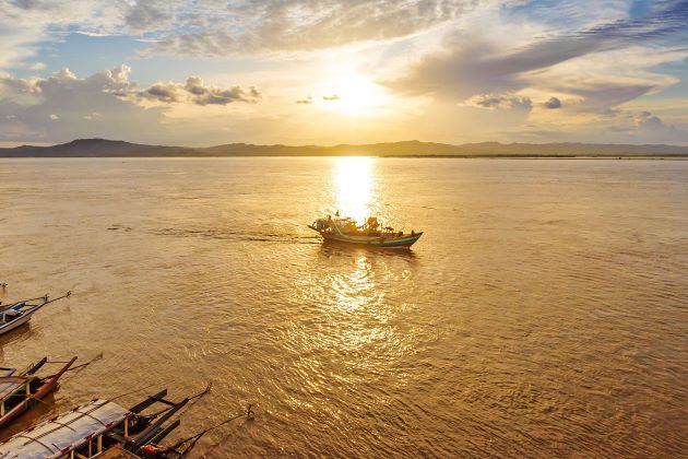 Ayeyarwaddy river in myanmar