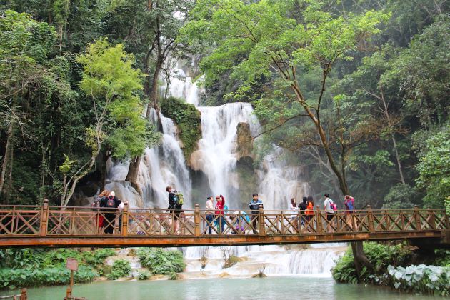 Khuang Si waterfall in luang prabang laos