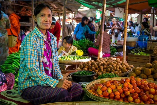 Nyaung U Market in bagan myanmar