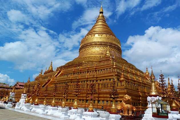 Shwezigon Pagoda in bagan myanmar