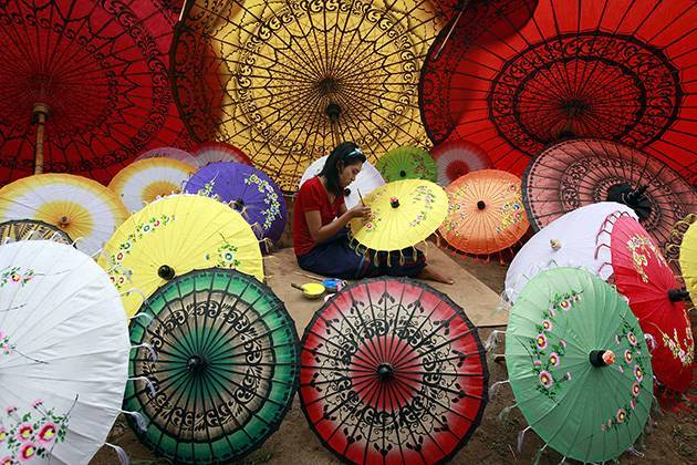 myanmar umbrellas