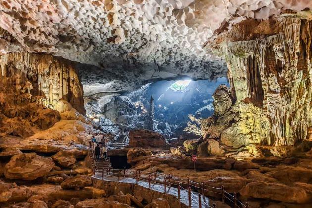 magnificent cave in halong bay