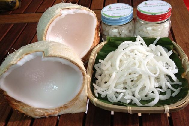 making coconut jams in mekong delta