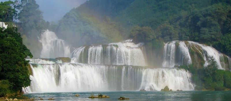 visit ban gioc waterfall in north east vietnam tours