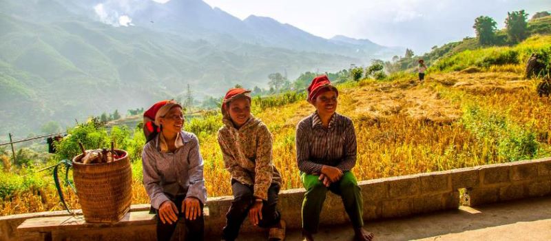local people are taking a rest after work in northern vietnam