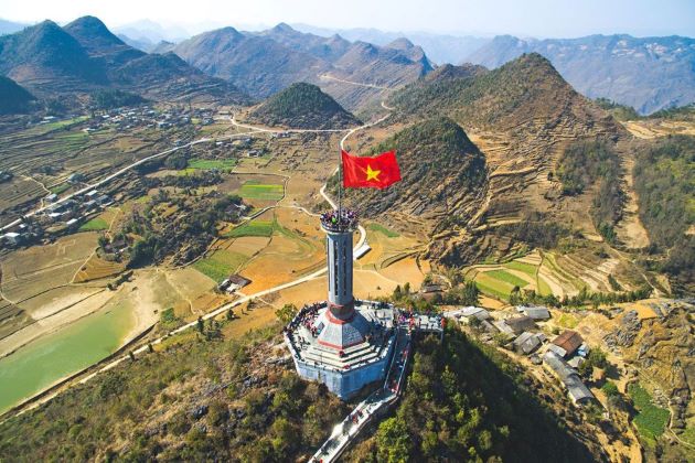 the flagpole of lung cu in northern vietnam