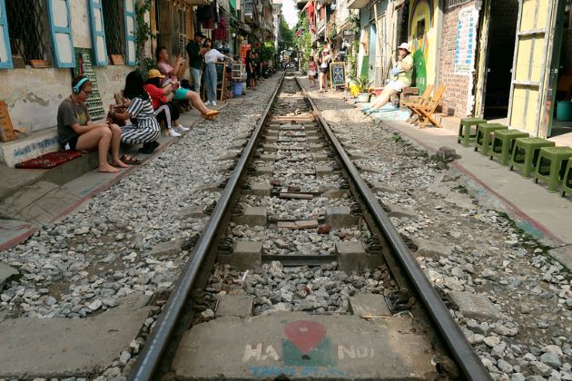 the interesting train street of hanoi