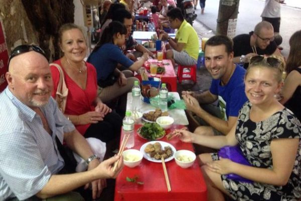 enjoy street food in hanoi