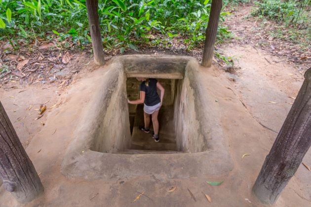 explore the underground system in cu chi tunnels