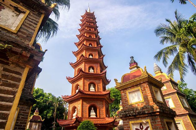 visit tran quoc pagoda in hanoi on vietnam luxury tours