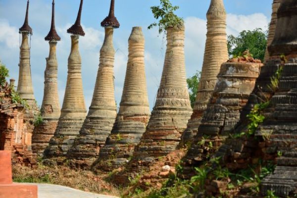 Shwe Indein Pagodas complex in myanmar