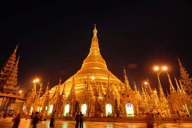 Shwedagon Pagoda in yangon myanmar