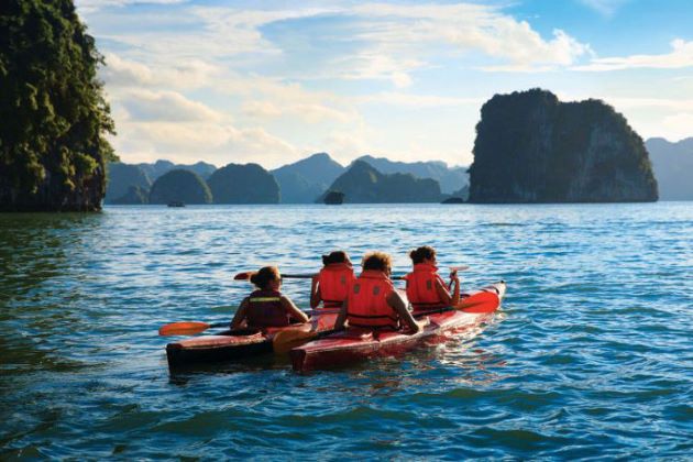 kayaking exploration in halong bay