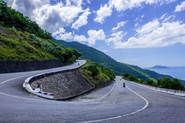 scenic road though hai van pass