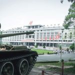 see old tank at reunification palace