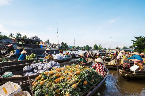 Boat Full Of Fruits In Cai Rang Floating Market - Vietnam vacations