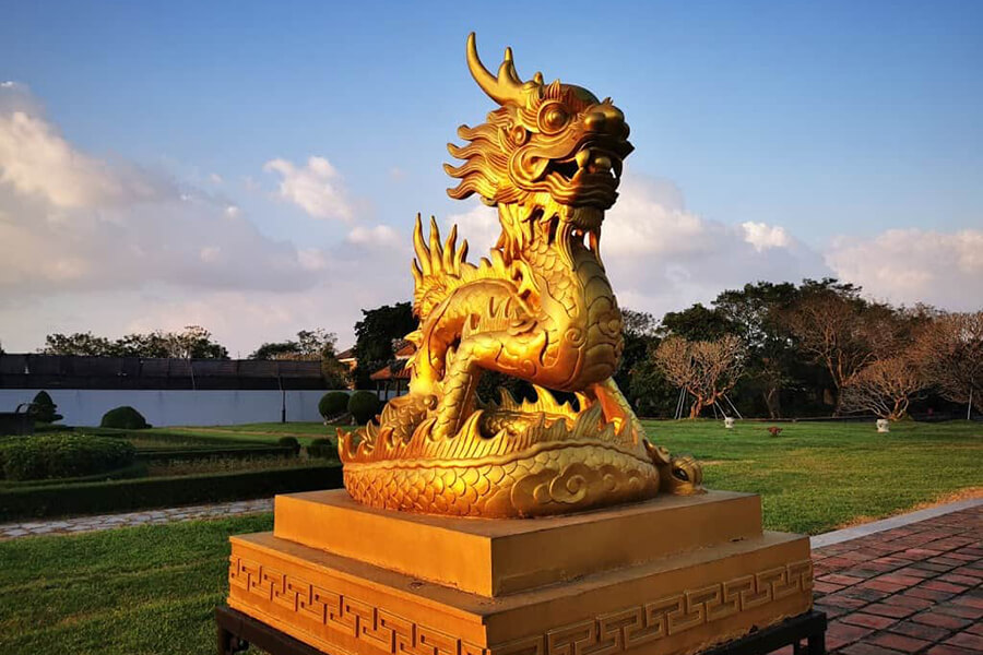 Dragon Statue At Hue Imperial City Classic Vietnam Tours