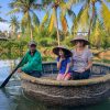 Family On Bamboo Basket Boat In Hoi An 1