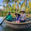 Family On Bamboo Basket Boat In Hoi An - Vietnam Family Tour