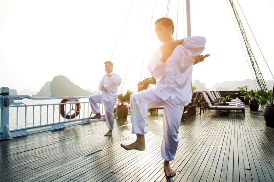 learn taichi at halong bay - vietnam wellness tour