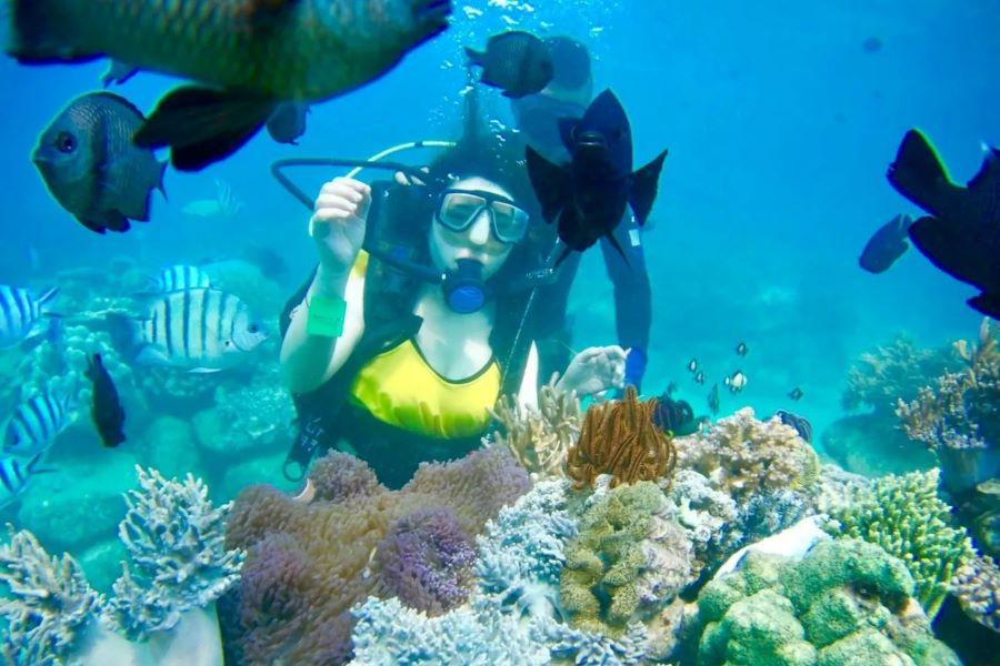 snorkel in nha trang beach - vietnam wellness tour