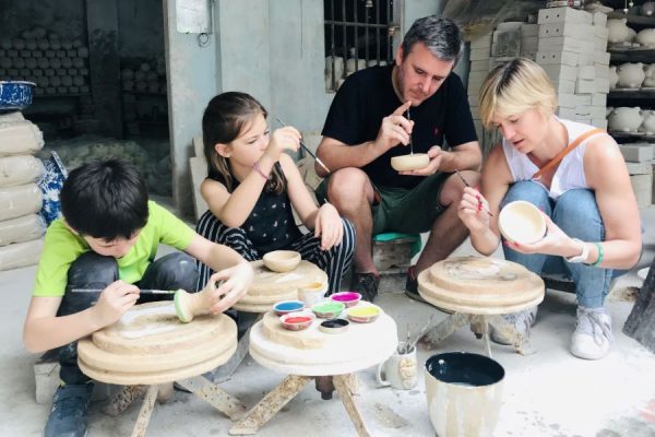 vietnam family tours to bat trang ceramics village