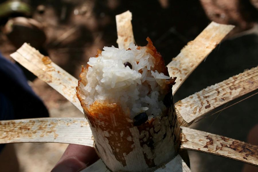 ha giang tours to taste bamboo sticky rice