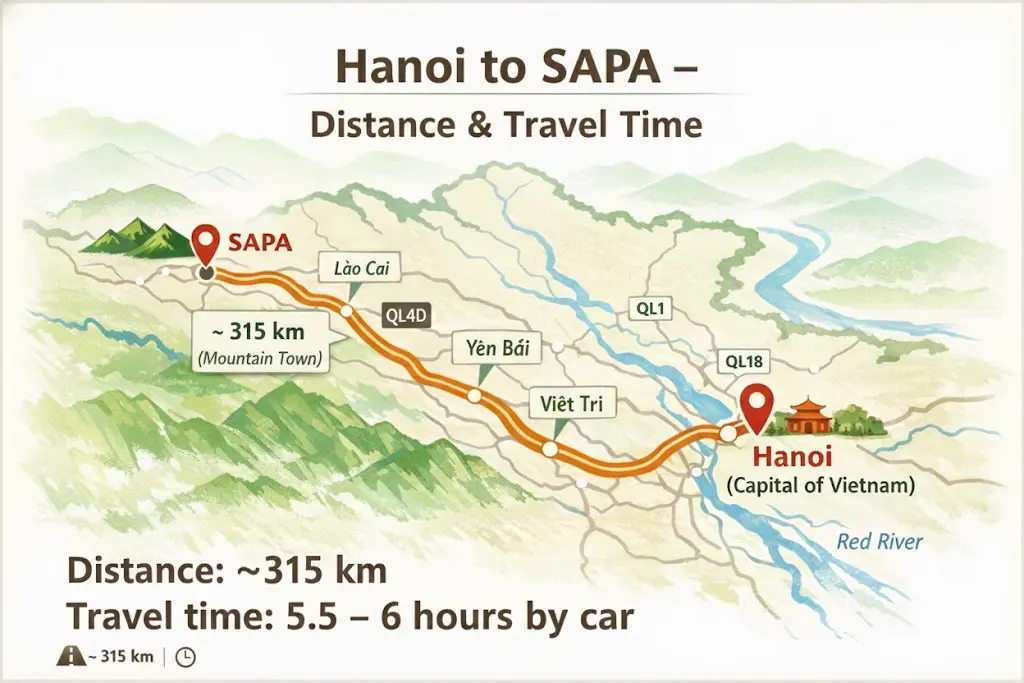 map for sapa day tours