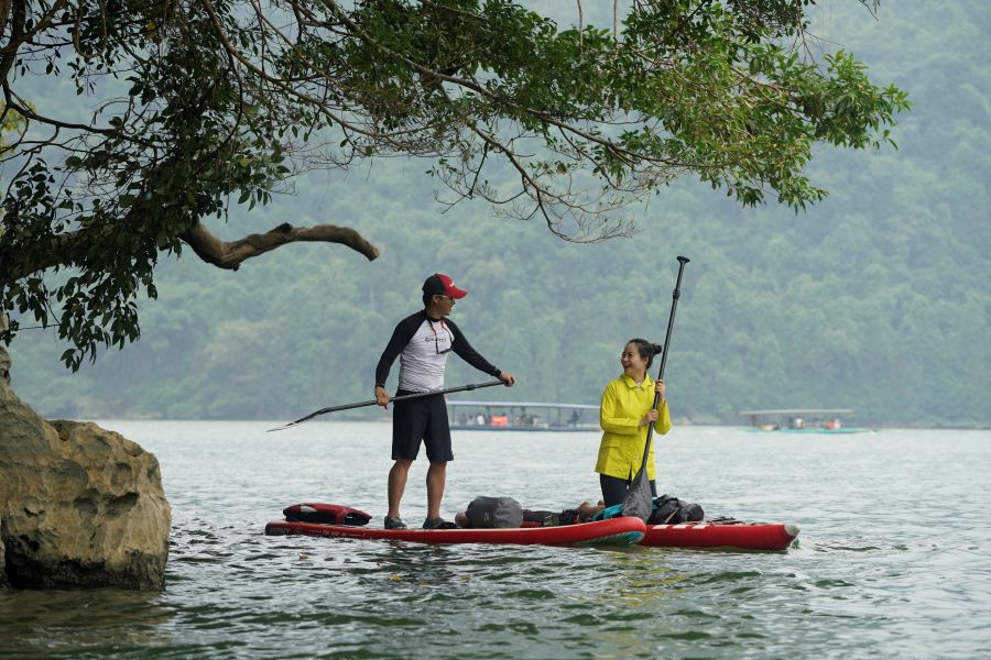 kayaking in ba be lake