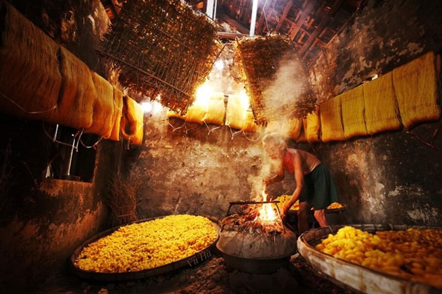 Silkworm farms in Hong Ly, Thai Binh