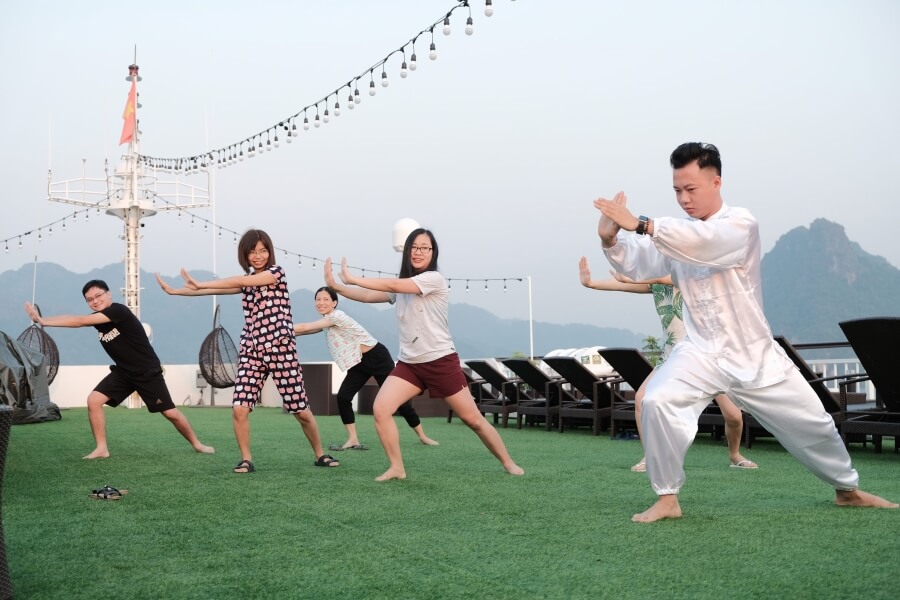 Tai Chi Lesson - Halong Bay Cruise Tours