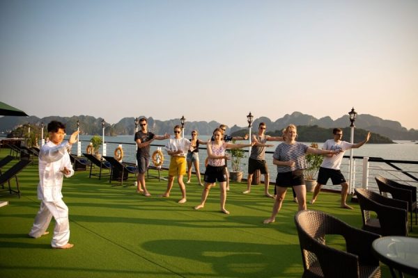 Tai Chi exercise - Halong Bay tours