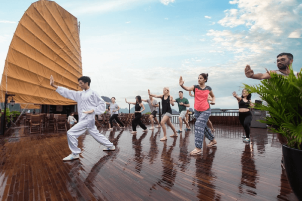 Tai Chi session - Halong Bay Cruise Tours